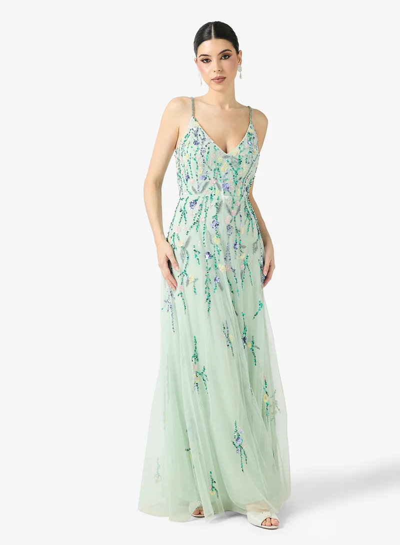 Namshi x  Floral Embroidered Evening Dress for Women | Best Price UAE